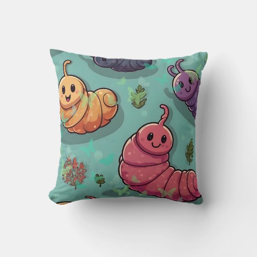 Worm Butterfly Print Kissen (Vorderseite)