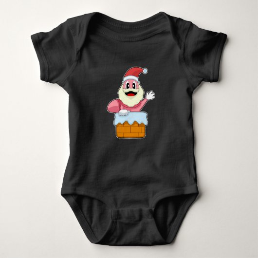 Worm Christmas Santa Claus Baby Strampler (Vorderseite)
