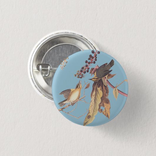 Worm-Eating Warbler Bird Round Button (Vorne & Hinten)