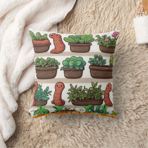 Worm Garden Print Kissen