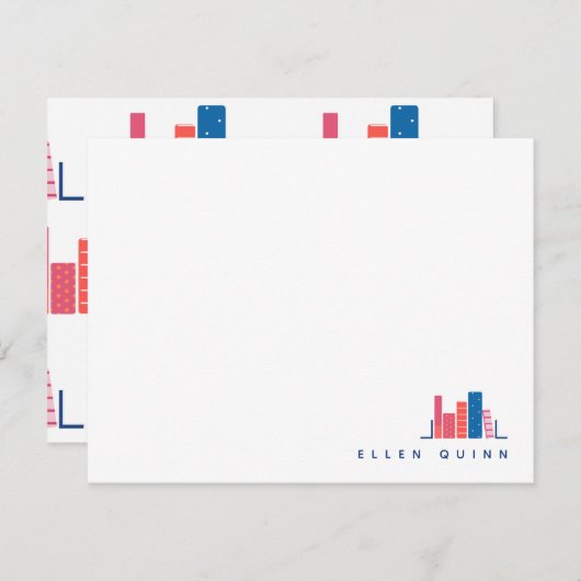 Worm in Blue Note Card buchen Mitteilungskarte (Vorne/Hinten)