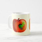 Worm in Red Apple Mug Fun - Your Color - Text Kaffeetasse (Vorderseite Links)