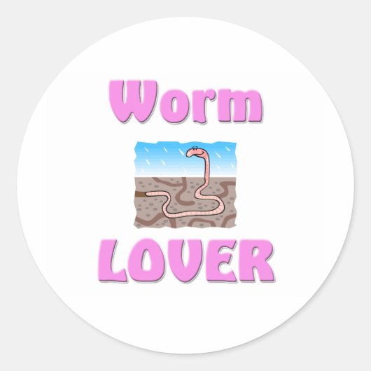 Worm Lover Runder Aufkleber (Vorderseite)