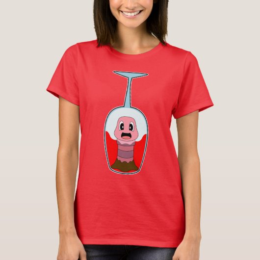 Worm Red wine T-Shirt (Vorderseite)
