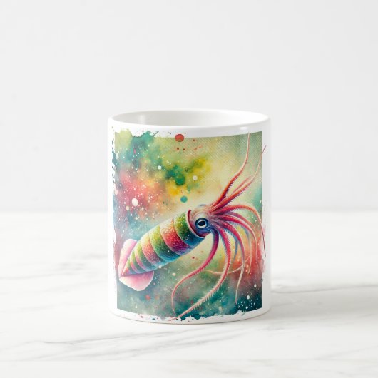 Worm Squid 170624AREF109 - Watercolor Kaffeetasse (Mittel)