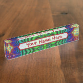 Wormhole-Fraktal-grüne Raum-Neonrohre Namensplakette (Seite)