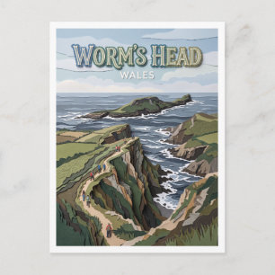 Worm's Head Rhossili Wales Postkarte