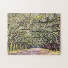 Wormsloe Savannah Oaks fordert Souvenir Puzzle