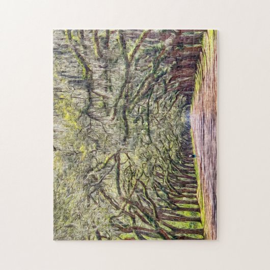 Wormsloe Savannah Oaks fordert Souvenir Puzzle (Vertikal)