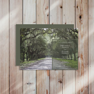 Wormsloe Venue Green Live Oak Canopy Hochzeit Einladung