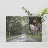 Wormsloe Venue Green Live Oaks Save the Date Karte (Stehend Vorderseite)