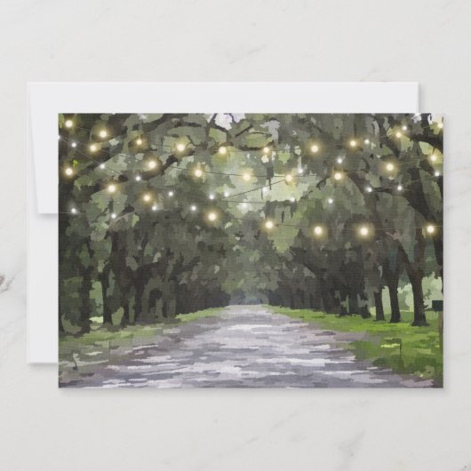 Wormsloe Venue Live Oaks Brautparty Einladung (Rückseite)