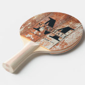 Worn Barn Wood Monogram & Name Overlay Tischtennis Schläger (Vorderseite)