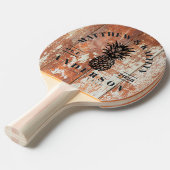 Worn Barn Wood Tropical Pineapple Wedding Crest Tischtennis Schläger (Vorderseite)