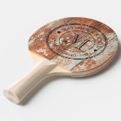 Worn Barn Wood Wedding Monogram Tischtennis Schläger (Vorderseite)