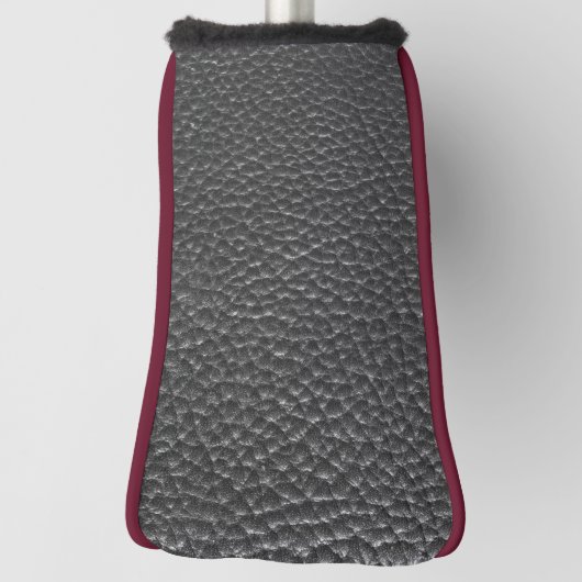 Worn Black Fake Leather Golf Headcover (Rotieren 90)