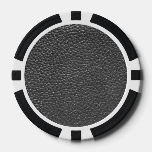 Worn Black Fake Leather Pokerchips (Vorderseite)