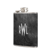 Worn Black Leather Flachmann (Links)