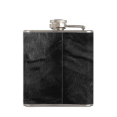 Worn Black Leather Flachmann (Rückseite)