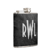 Worn Black Leather Flachmann (Rechts)