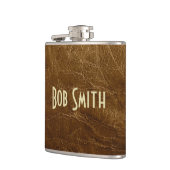 Worn Brown Leather Flachmann (Links)