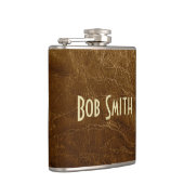 Worn Brown Leather Flachmann (Rechts)