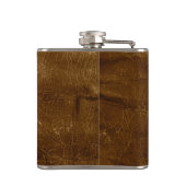 Worn Brown Leather Flachmann (Rückseite)