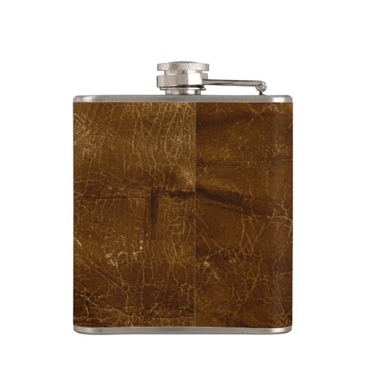 Worn Brown Leather Flachmann (Rückseite)