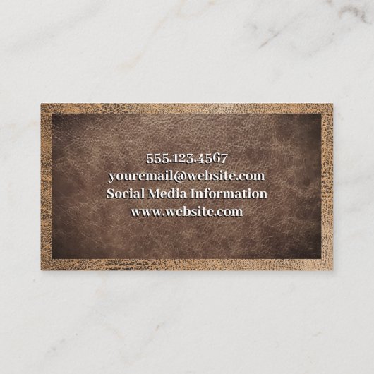 Worn Brown Leather Visitenkarte (Rückseite)