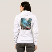 Worn Calm | Kokanee-Lachsbach Hoodie (Schwarz voll)