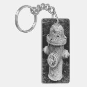 Worn Chipped Rusty Old Fire Hydrant Photograph Schlüsselanhänger (Vorderseite links)