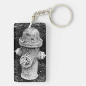 Worn Chipped Rusty Old Fire Hydrant Photograph Schlüsselanhänger (Rückseite)