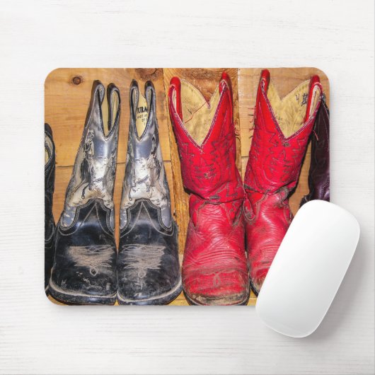 Worn Cowboy Boots - Frauen Mousepad (Mit Mouse)