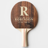 Worn Cutting Board Family Name & Initial Tischtennis Schläger (Rückseite)