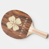 Worn Cutting Board Four Leaf Clover with Name Tischtennis Schläger (Seitenansicht)