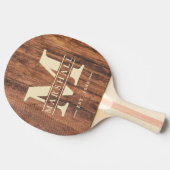 Worn Cutting Board Monogram & Name Overlay Tischtennis Schläger (Seitenansicht)