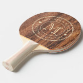 Worn Cutting Board Wedding Monogram Heart Tischtennis Schläger (Vorderseite)