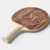 Worn Cutting Board Wedding Monogram Tischtennis Schläger (Vorderseite)