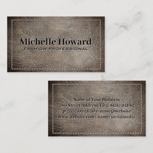 Worn Leather | Sticken Visitenkarte (Vorne/Hinten)