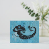 Worn Mermaid Postkarte (Stehend Vorderseite)