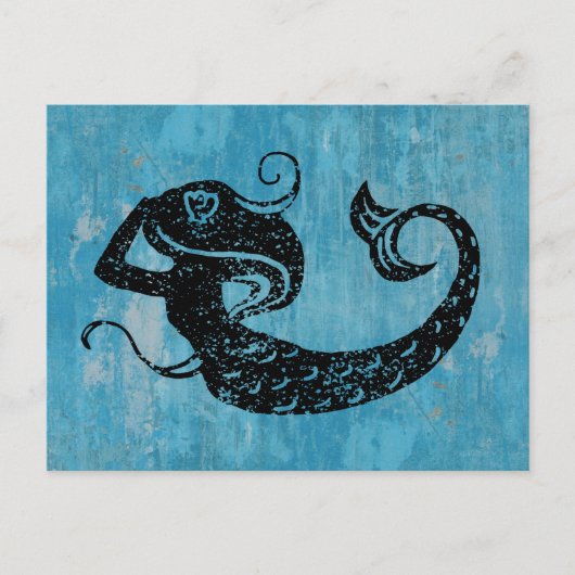 Worn Mermaid Postkarte (Vorderseite)