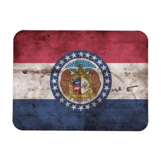 "Worn Missouri Flag"; Magnet (Horizontal)