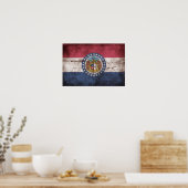 "Worn Missouri Flag"; Poster (Küche)