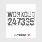 Worn out and scratched text Workout 247365 blue Aufkleber (Blatt)
