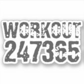 Worn out and scratched text Workout 247365 blue Aufkleber (Vorderseite)