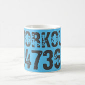 Worn out and scratched text Workout 247365 blue Kaffeetasse (Mittel)