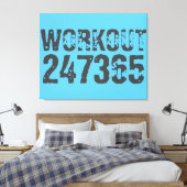 Worn out and scratched text Workout 247365 blue Leinwanddruck (Insitu (Schlafzimmer))