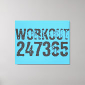 Worn out and scratched text Workout 247365 blue Leinwanddruck (Vorderseite)