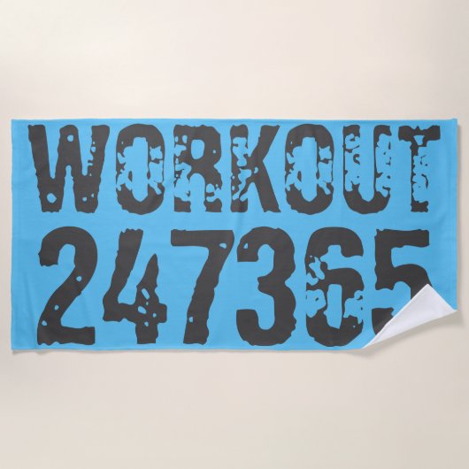 Worn out and scratched text Workout 247365 blue Strandtuch (Vorderseite)
