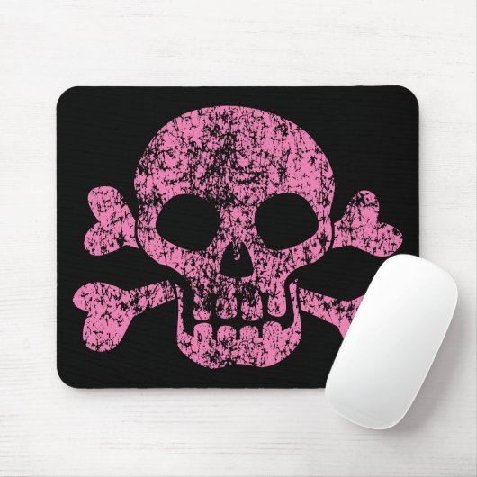 Worn Out Skull and Crossbones Mousepad (Mit Mouse)